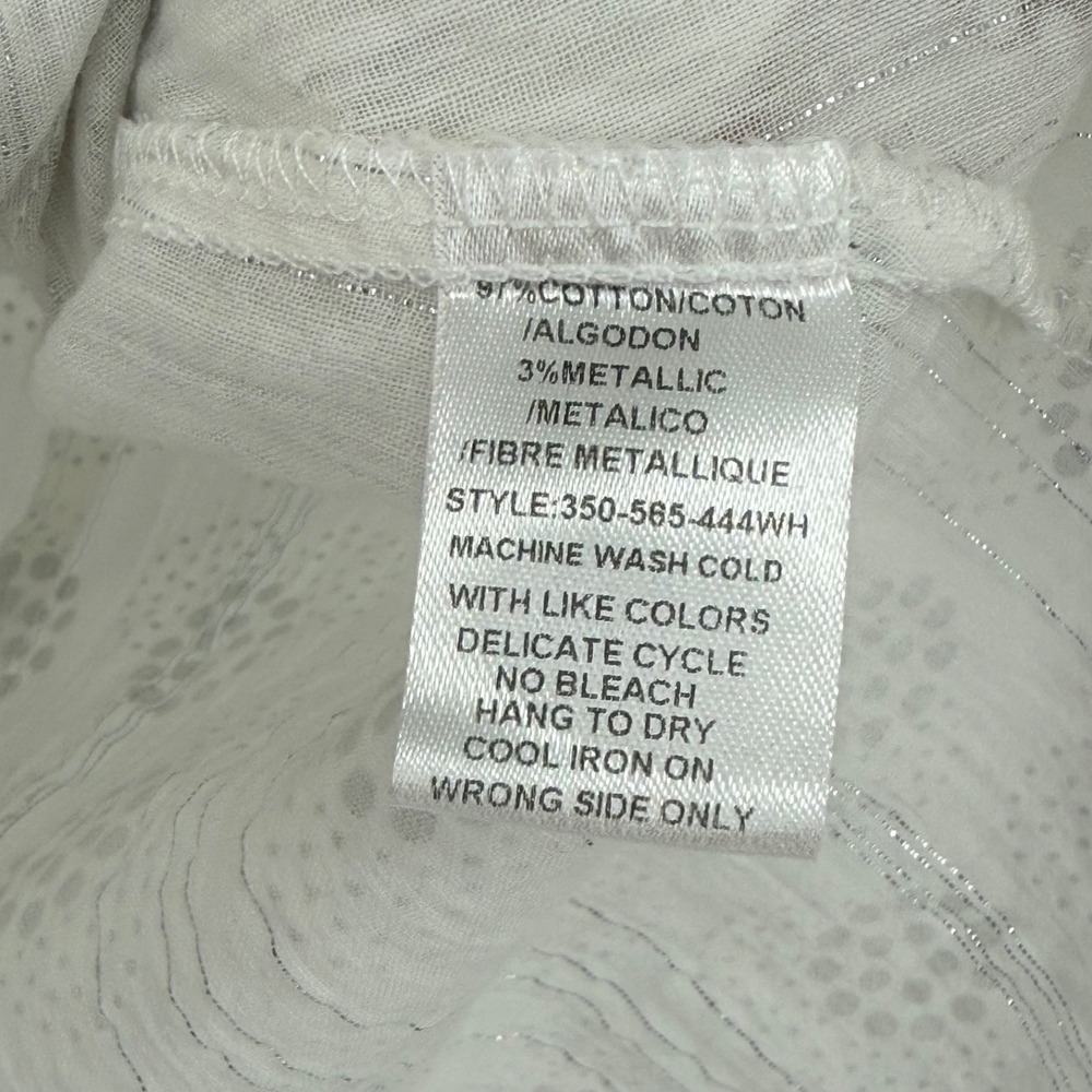 Roper Shirt Large Womens White Metallic Western Coastal Cowgirl Pearl Snaps - Picture 11 of 11
